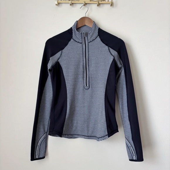 Lululemon Run U-Turn Pullover 6 Mini Check Pique Black White - Picture 1 of 10